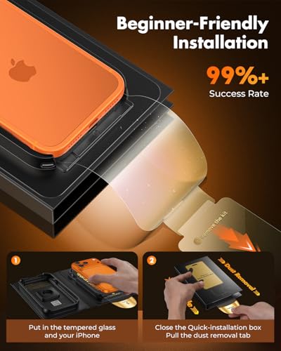 Image of UNBREAKcable for iPhone 17 Pro Max Screen Protector [Quick-Installation Box] 3-Pack 9H+ Hardness Shatterproof Tempered Glass [99.99% HD Clear] [Case Friendly] [Bubble Free] for iPhone 17 Pro Max 6.9 inch