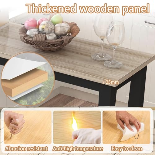 Mesa de pub alta resistente con patas de metal para comedor 4
