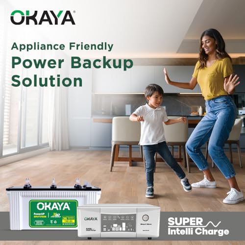 Okaya Inverter & Battery Combo (Smart Wave QSW 1175 12V UPS/Inverter, 925VA with Quasi Sine Wave Technology & PowerUP OPJT17036 140Ah/12V Battery)... - Image 3