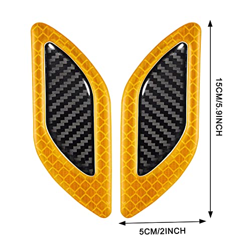 Image of Carbon Fiber Graphic Car Reflective Sticker,Warning Sign Bumper Door Fender Hood Anti-Scratch Cover Decal(Yellow) for Toyota Fortuner