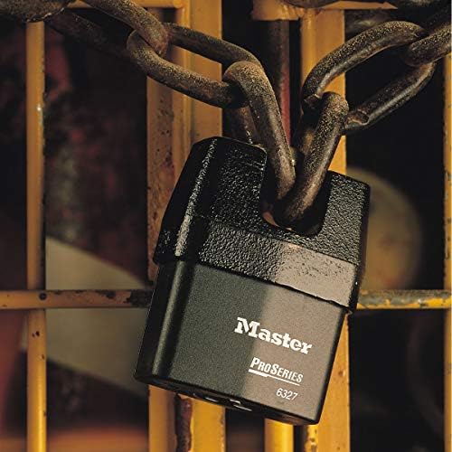 MASTER LOCK Heavy Duty Weatherproof Padlock [CEN Insurance Approved] [Closed Shackle] [Key] [Outdoor] 6327EURDCC  For Transportation and Industrial Applications