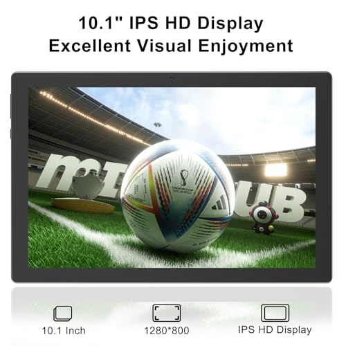 Image of 10 inch Android 15 Tablet with Case, 10GB RAM + 64GB ROM (Expand to 1TB), Quad Core Processor, 5G WiFi 6, BT5.0, 1280x800 HD Display, 6000mAh, Dual Camera, GMS