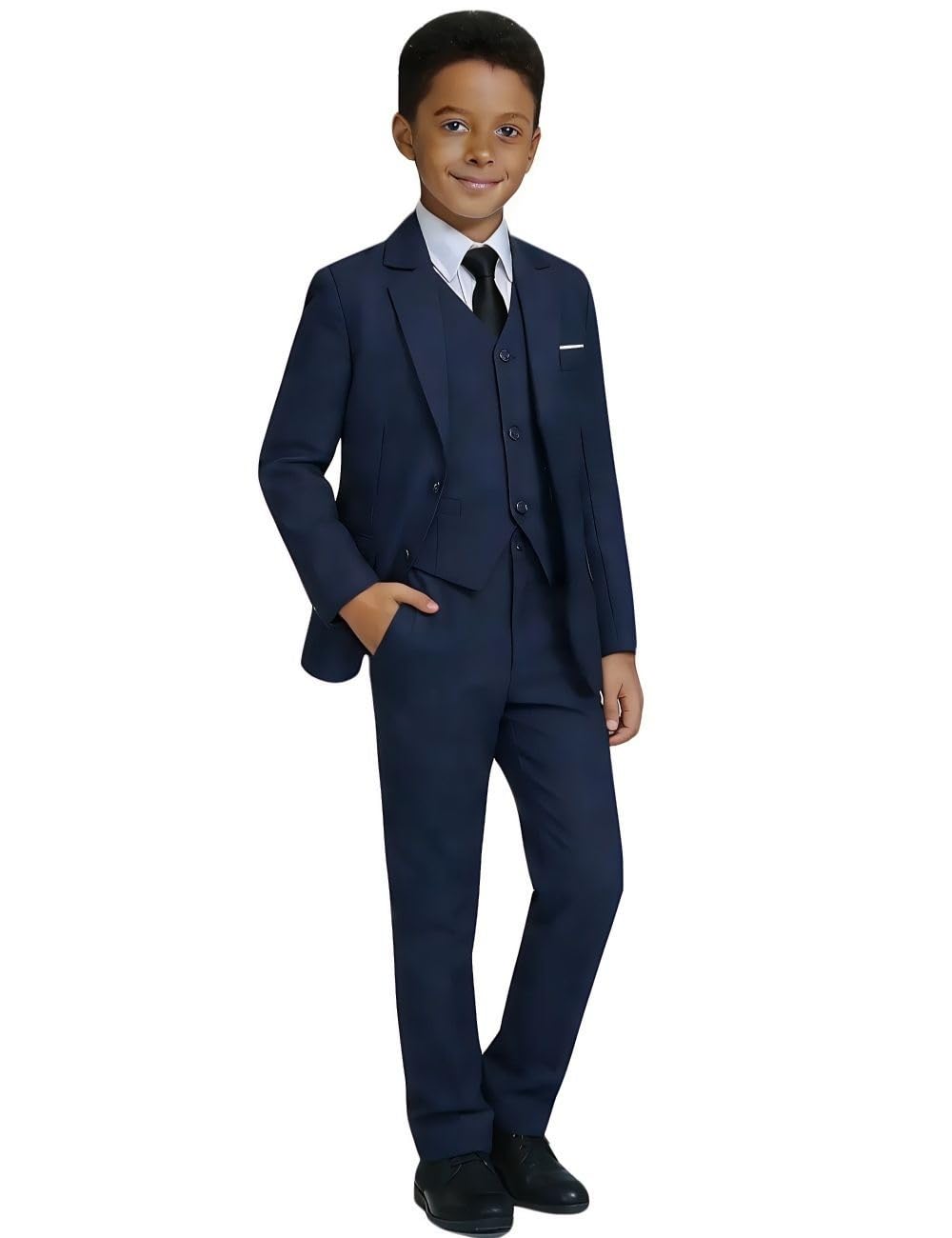 Visaccy Boys Formal Suit Slim Fit Dress Clothes Ring Bearer Outfit Tuxedo Suits,Adjustable Waist