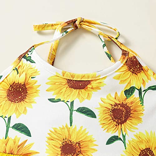 DDDHL Macacão infantil 2023 infantil para bebê menina primavera verão roupas girassol frente única t