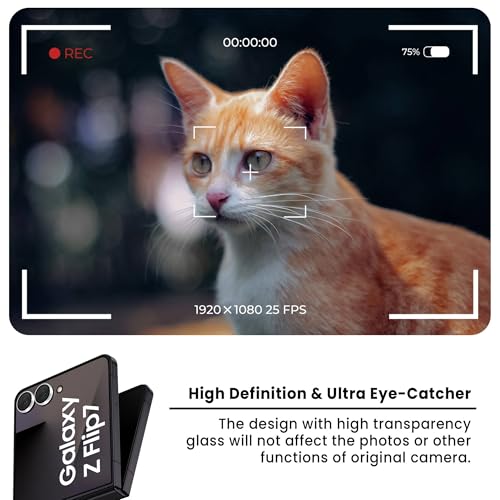 Image of FIRST MART Silver Camera Ring Guard Protector for Samsung Galaxy Z Flip 7 | Tempered Glass with Metal Alloy Rings, HD Clear, Scratch Resistant, Case-Friendly | Pack of 1