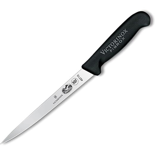 Victorinox Fillet, 7" Straight, Flexible, Black Fibrox Pro Handle (VIC-40715)