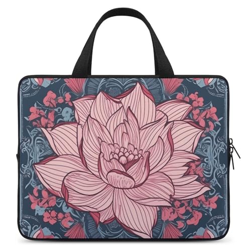 Bolso Bandolera para Laptop con Estampado Floral Durazno miniatura 1