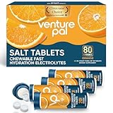 Venture Pal Chewable Electrolyte Tablets, 80 Count Fast-Dissolve Sugar-Free Stick Salt Tablets,Gluten Free – Variety Pack for Rapid Hydration, Outdoor Running, Hiking | Keto & Vegan Friendly | 4 Pack