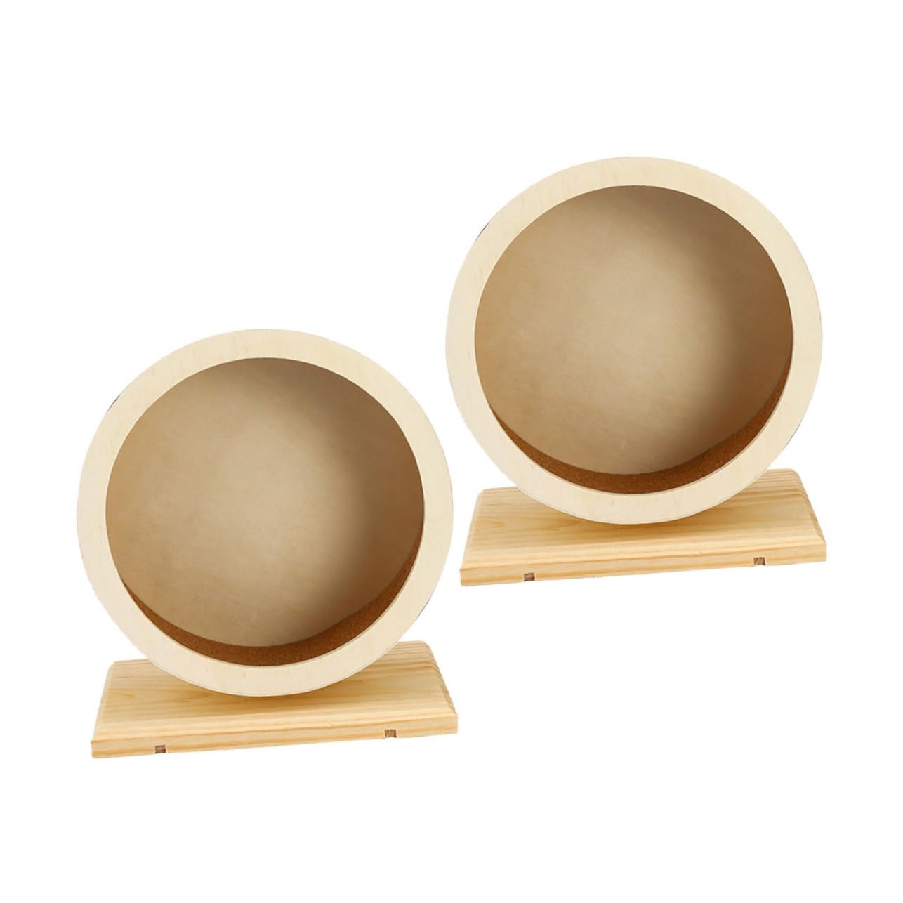 2 Piezas Ruedas Silenciosas de Madera para Hámster con Superficie y Forro Antirrayaduras Unidades Ejercicio para Hámsteres Cobayas y Chinchillas