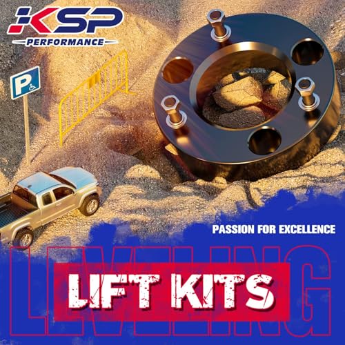 Image of KSP 2in Front Lift Kits for Ram 1500 2009-2026, 2 inch Leveling Lift Kit for 2009-2026 Dodge Ram 1500 4WD, 2005-2011 Dakota 2WD 4WD, Aluminum Suspension Level Kit CNC Strut Spacers For Pick Up