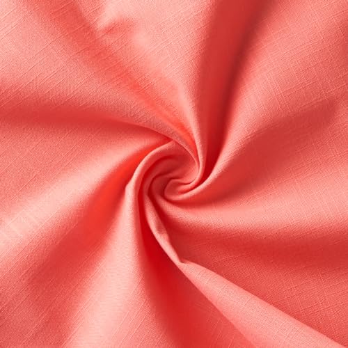 Image of 100% Cotton Pom Pom Cushion Without Filler, Elegant & Modern Cushion Cover for Living Room, Square Shape, 16 inchx16 inch, uni slub, Set of 3 - Coral