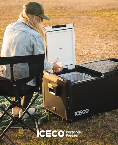 ICECO VL90 ProD Portable Refrigerator, Multi-directional Lid, Dual USB & DC 12/24V, AC 110-240V, 90L DUAL Zone Steel Compact Refrigerator Powered by SECOP, 0℉-50℉, Home & Car Use [Upgrade, 95 Quarts] - Image 6