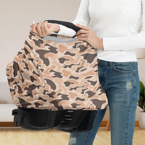 Image of Duck Camo Car Seat Covers Baby Multi-Use Car Seat Canopy Carrier Cover, Breathable Breastfeeding Cover Baby Stuff Girls Boys