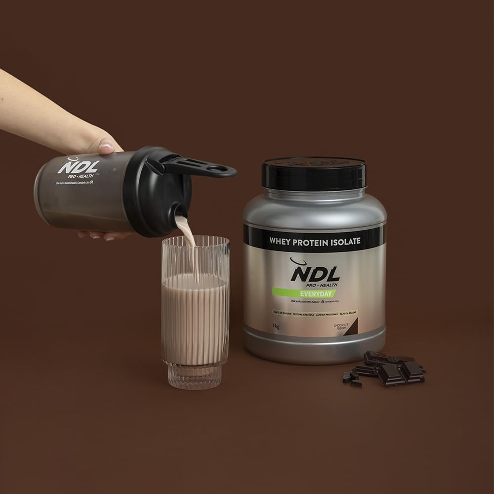 NDL Pro-Health Proteína Isolate Chocolate | 90% Aislado de suero | Probióticos Pepzyme Pro® | Bajo en azúcar y grasas | Alta pureza y digestibilidad | 500g | Una marca de Rafa Nadal & Cantabria Labs