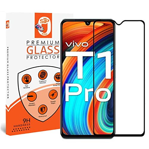 Image of STP FEEL Tempered Glass Compatible for Vivo T1 Pro 5G / Vivo V20 / T1 44W | Edge to Edge Coverage Screen Protector Guard | Full Screen Protector (6.44 Inch, Pack of 1)