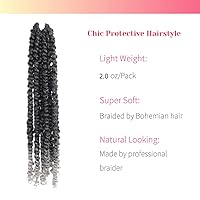 Vista 3 de BOHOBABE Cabello de Ganchillo Pre-retorcido Passion Twist de 14 Pulgadas Cabello Corto Ombré Gris Pre-enrollado de Ganchillo Passion Twist