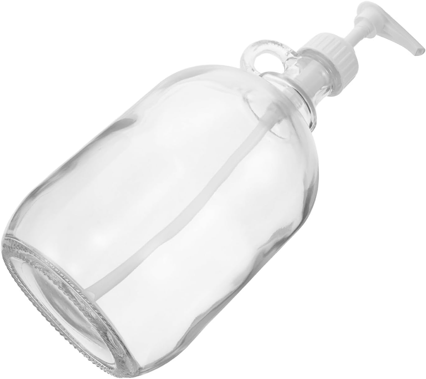 Glass Pump Dispenser Bottle 2kg for Laundry Detergent, White