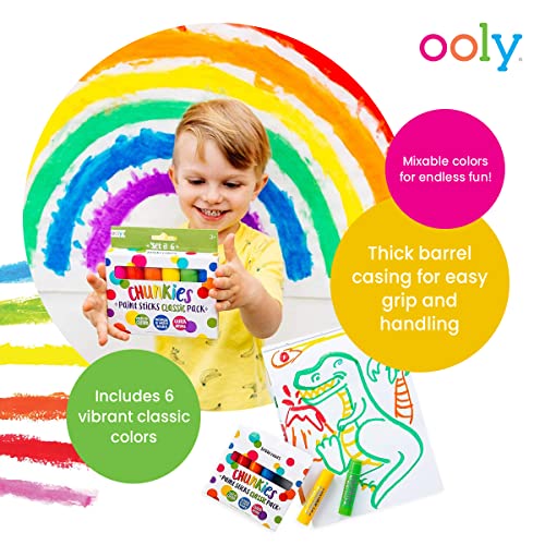 OOLY, Chunkies Paint Sticks, Classic 6 Pack Set of 6, Twistable Paint