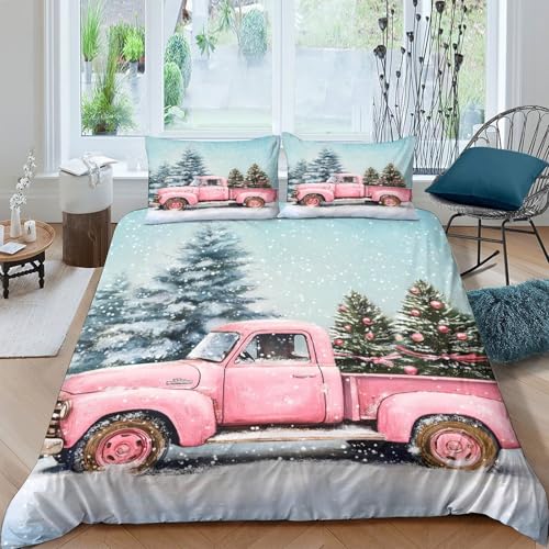 Housse de couette microfibre inaltérable rose imprimé 3D haute définition 220x240 - 4