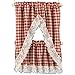 Melody Jane Dollhouse Red Beige Gingham Country Kitchen Curtains & Valance 1:12 Accessory
