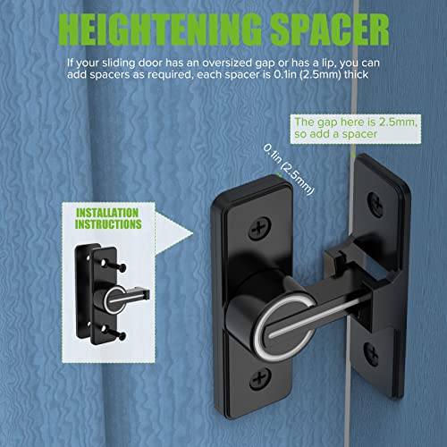 Image of Barn Door Lock Hardware, 90 Degree Heavy Duty Gate Latches Flip Latch Safety Door Bolt Latch Lock, Barn Sliding Door Latch Lock Suitable for Garden, Bathroom, Outdoor, Garage, Window