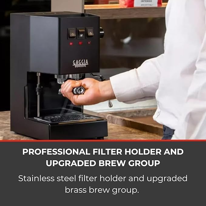 Image of Kofihaus E24 Semi-Automatic Espresso Coffee Machine | 15 Bar Italian Pump | Commercial Steam Wand | Ground Coffee Compatible (Black)