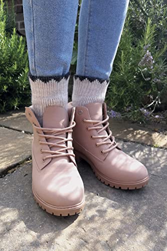 Image of Womens Thick Cozy Warm Low Cut Alpaca Wool Blend Hiking Socks for Ankle Boots