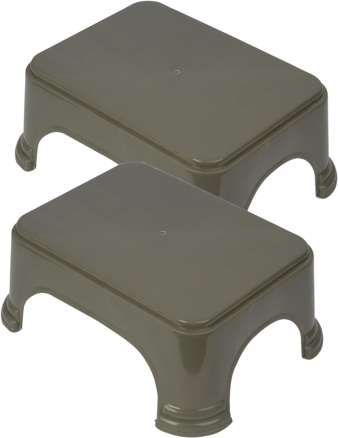 Kuber Industries Bathroom Stool | Bathroom Plain Square Stool | Plastic Stool For Bathroom | Stool for Kitchen | Bathroom Patla | Support Stool for Bathroom | P6 | Pack of 2 | Gray
