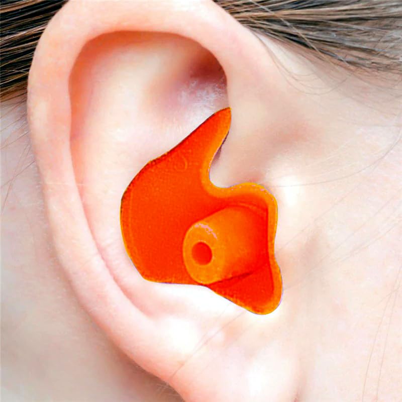 Image of Reusable Silicone Swimming Ear Plugs for Adults & Kids, Waterproof Soft Noise Reducing Swim Ear Protection for Bathing, Shower, Diving, Surfing with Storage Case