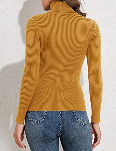 Image of PrettyGuide Women's Ribbed Turtleneck Long Sleeve Sweater Tops