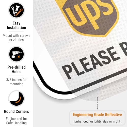 Image of Package Delivery Sign, Please Leave Packages Here Sign, FedEx, Amazon, UPS, USPS, 12x18 Inches, 3M EGP Reflective .080 Aluminum, Fade Resistant, Made in USA by Sigo Signs