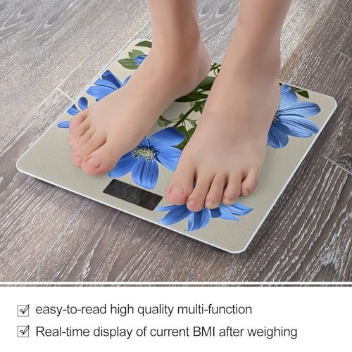 Báscula Digital de Baño con Vidrio Templado Azul Cian miniatura 5
