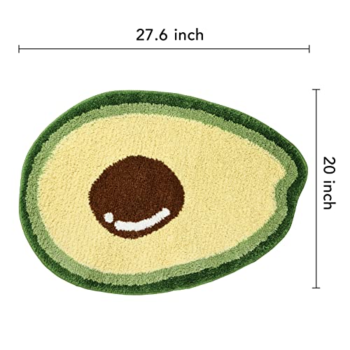 FROZZUR Avocado-Badematte, rutschfeste Badezimmermatten, grün-gelb, lustiges Cartoon-Avocado-Dekor, Obstform… – Ansicht 3