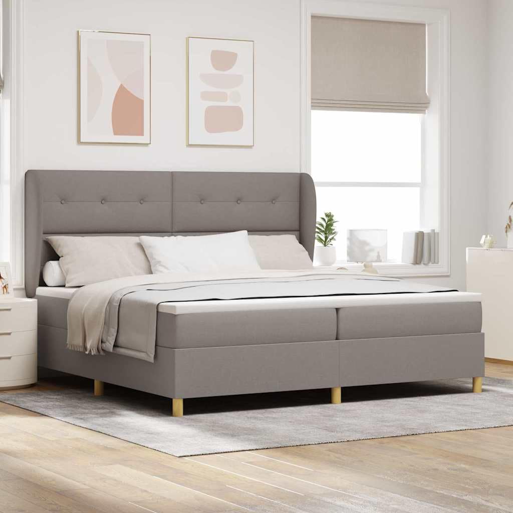 Verstellbares Kopfteil Boxspringbett Dunkelgrau Stoff 200 x 200 cm 96.43