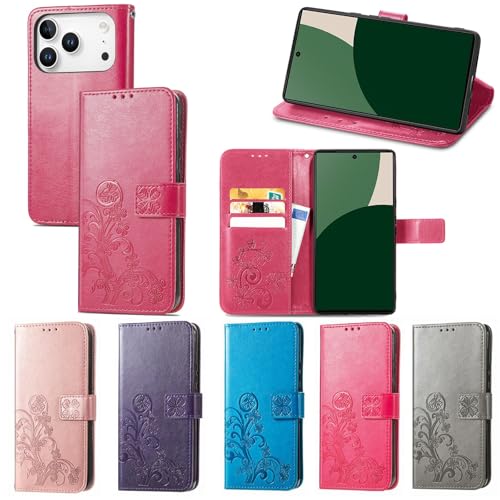 Étui iPhone 17 Pro Max rose en cuir gaufré de haute précision