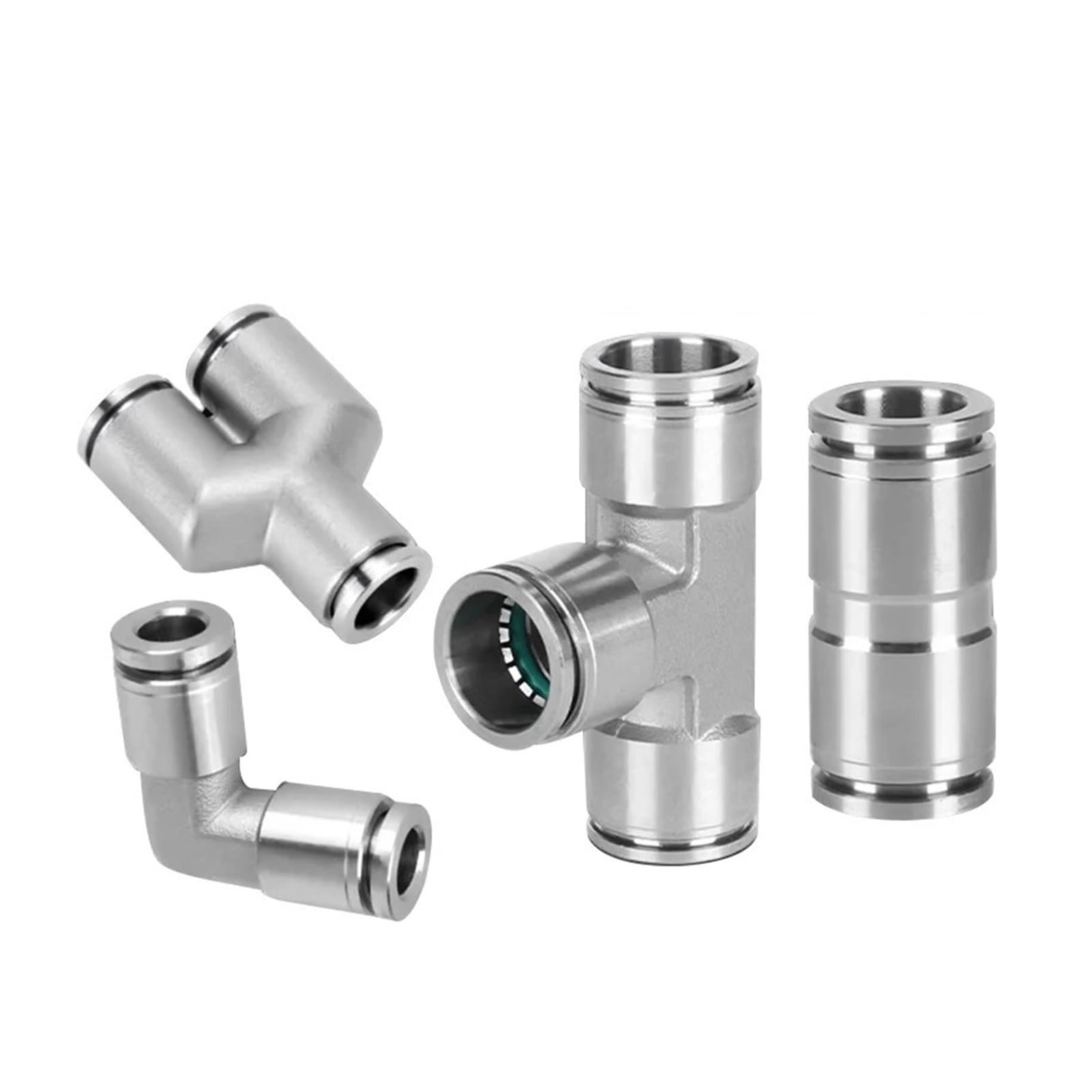 10 pezzi PU PV PE PY 4 6 8 10 12 mm in metallo raccordo rapido pneumatico a pressione raccordo tubo aria in acciaio inossidabile 304(PU-8,10 Pcs)