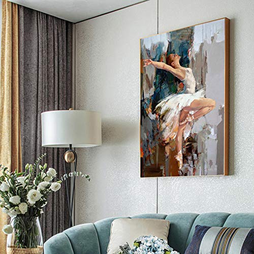 Danse Ballerine Mur Art Cuadros Toile Abstrait Affiche Peinture Décoration Salon 40x60cm
