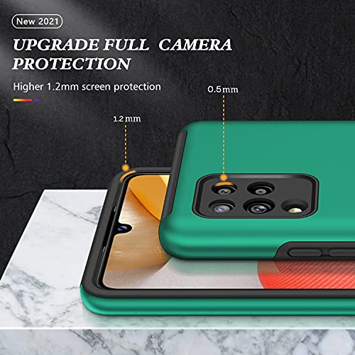 Image of Galaxy A42 5G Case for Samsung A42 Case Military Grade Shockproof Built-in Ring Holder Kickstand Car Mount Armor Heavy Duty Protective Case for Galaxy A42 Phone Case (Dark Green)