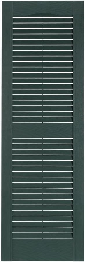 Premier Louver Exterior Decorative Shutter, 15" x 43", Heritage Green
