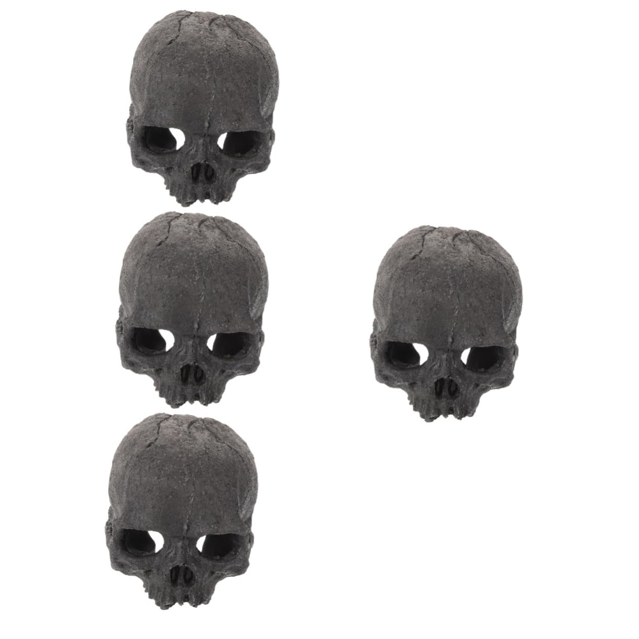 OUNONA Lot De 4 Têtes De Mort Décoratives pour Aquarium Tête De Mort Sirène Lézard Poissons Tropicaux Accessoires pour Aquarium Faux Reptiles Squelette en Résine Noire