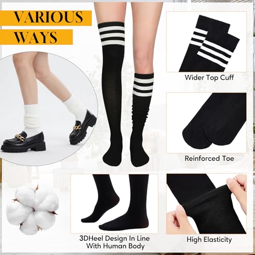Image of Zando Womens Thigh High Socks Over The Knee Tube Leg Warmers Stocking Cotton Cosplay Long Solid Leggings Sock