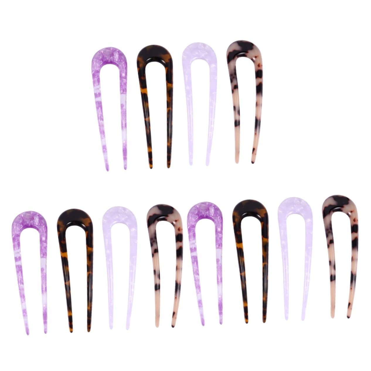 Baluue 12stücke U-förmige Haarnadeln Acetat Doppelte Prong-haarspangen Für - Stilvolle Haaraccessoires Verschiedenen Farben Für Hochzeiten Und Partys