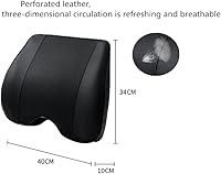 Vista 7 de Almohada lumbar de piel sintética de espuma viscoelástica – Almohada de apoyo de espalda media/baja del coche – Adecuado para asientos de coche