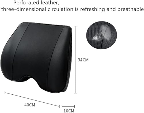 Miniatura 5 de Almohada lumbar de piel sintética de espuma viscoelástica  Almohada de apoyo de espalda mediabaja del coche  Adecuado para asientos de coche, sillas