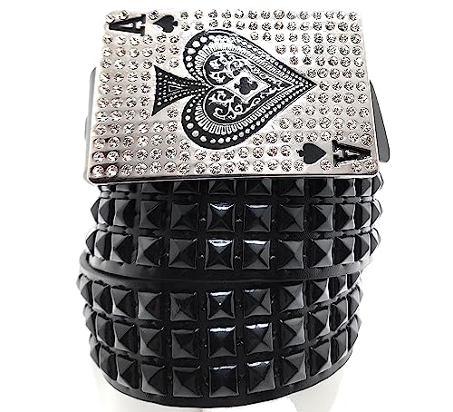 Ace of Rhinestones Pyramid Studded Leather Belt3