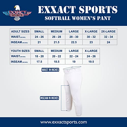Exxact Sports Womens Softball Pants - Yoga Style Softball Pants For Women, Girls Softball Pants - Yl, Black #TOP6