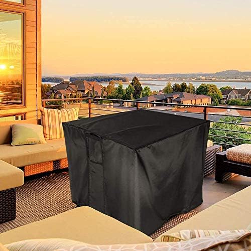 TwoPone Fire Pit Cover Square - Waterproof Windproof Anti-UV Heavy Duty Gas Fire Pit Cover, 28 Inch Patio Fire Table Cover — view 6
