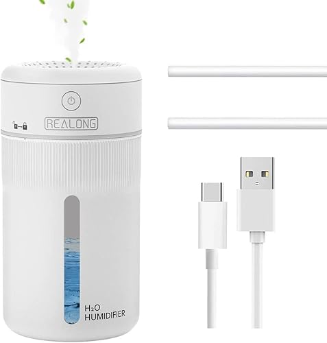 Humidificadores pequeños para dormitorio, mini humidificador de niebla fría de 13.5 fl oz, humidificadores portátiles de escritorio personal blanco disponible en Yaxa Peru