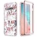 SURITCH Case for Galaxy S10,[Built-in Screen Protector]Rose Gold Marble Full-Body Shockproof Protection Rugged Cover for Samsung Galaxy S10 6.1 Inch [Compatible with Fingerprint Sensor] (Rose Marble)