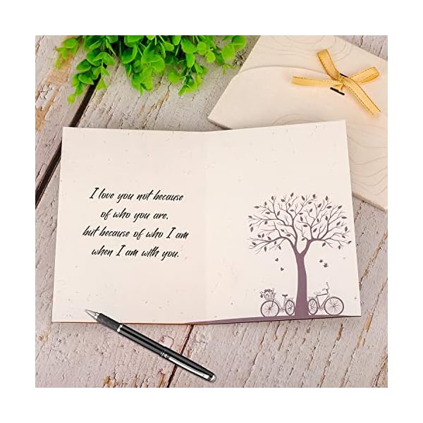 Creawoo Tarjetas de Felicitación de Madera, Tarjetas de Felicitación hechas a mano para el amor, Tarjeta de Madera I… - Imagen 4